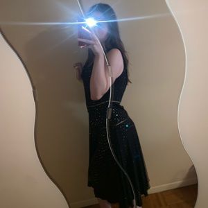 Black and golden dress